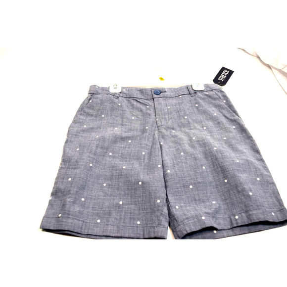 NWT OshKosh B'Gosh Shorts Girls Size 14 in Light Denim w/ Polka Dots - Picture 1 of 7